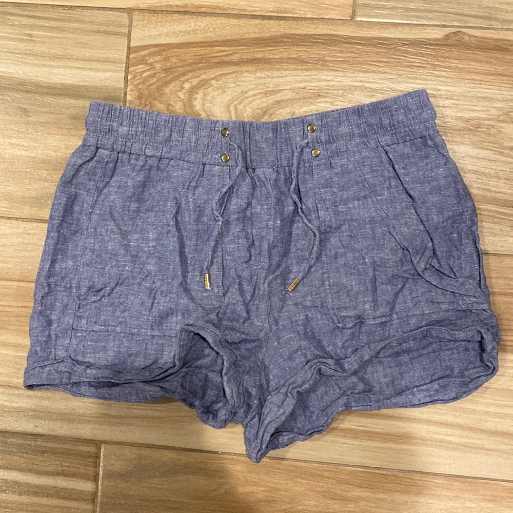Blue Elastic Band Shorts